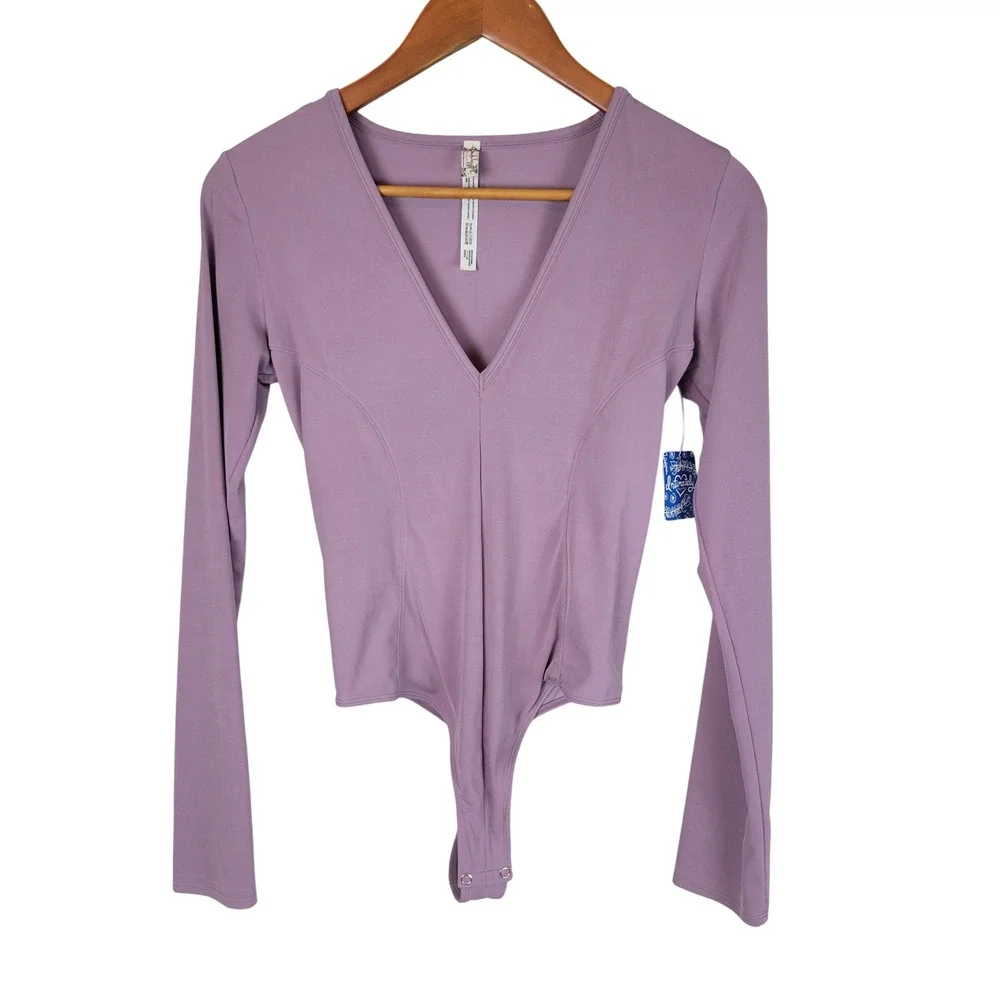 NEW Intimately Free People Thong Bodysuit In Lavender Size Small